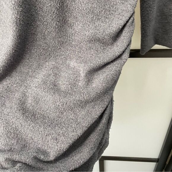 [m] Dynamite Women’s Business Casual Long Sleeve Dark Grey Mock Neck Midi Dress - Picture 7 of 11